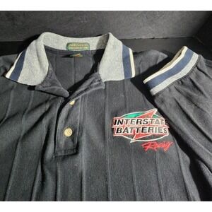 vintage Interstate Batteries Racing Ribbed polo Black XL Ash‎ City Collection